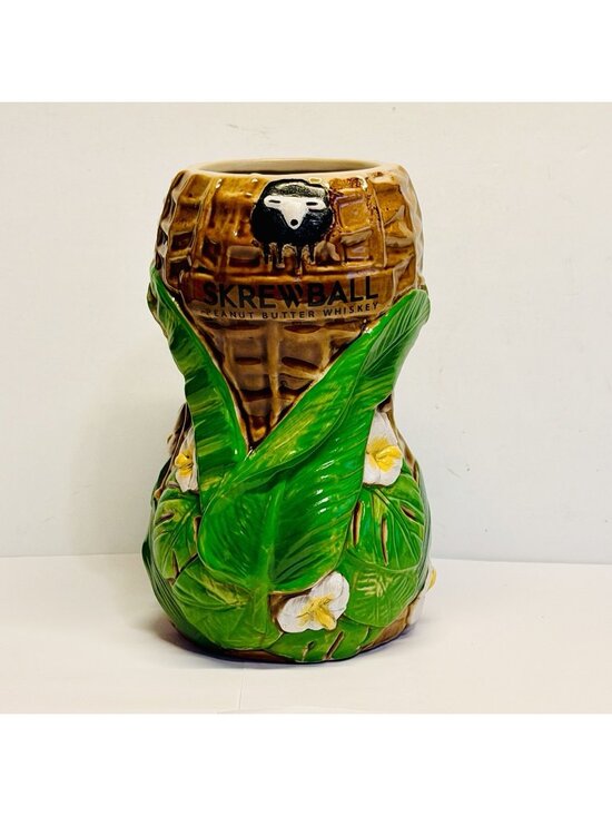 Unbranded Other - Skrewball Peanut Butter Whiskey Tiki Mug Large 6.5" Height Tropical Floral